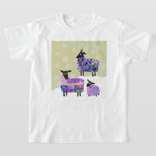 T-shirt de l'enfant Sheep d'hiver (Poser)