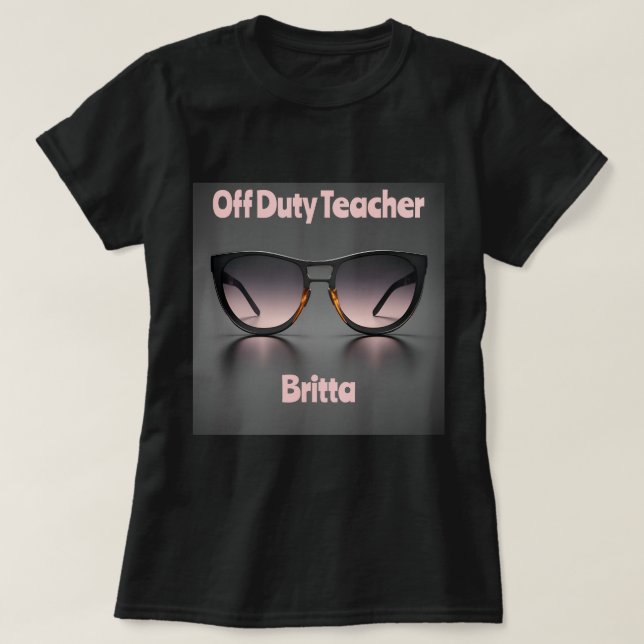 T-shirt de l'enseignant hors service noir (Design devant)