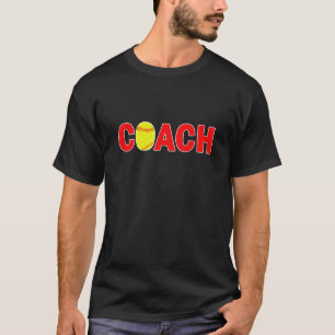 T-shirt de l'entraîneur de softball noir masculin