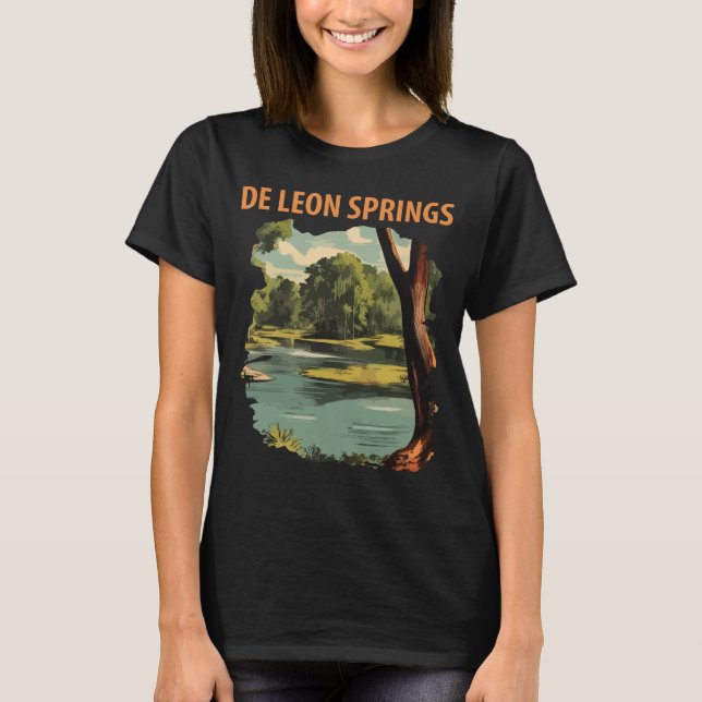 T-Shirt De Leon Springs Forest River Green Travel (Devant)