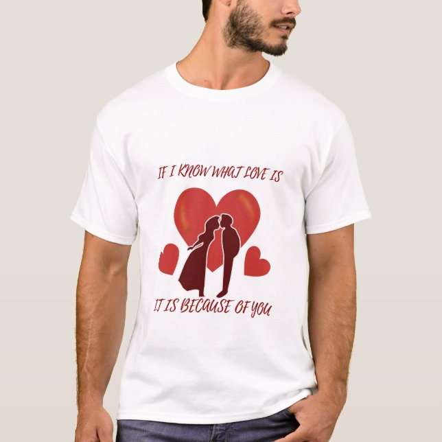 T-shirt de l'équipage blanc de la Saint-Valentin r (Devant)