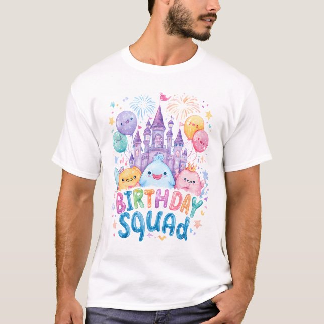 T-Shirt de l'équipe d'anniversaire mignon | Le Châ (Devant)
