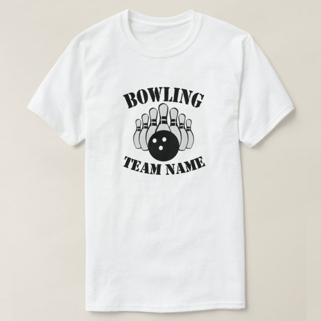 T-shirt de l'équipe de bowling sur mesure (Design devant)