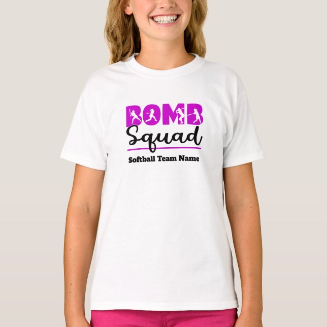 T-shirt de l'équipe de softball de Personnaliser p (Devant)