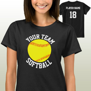 T-shirt de l'équipe de softball, du joueur et du n