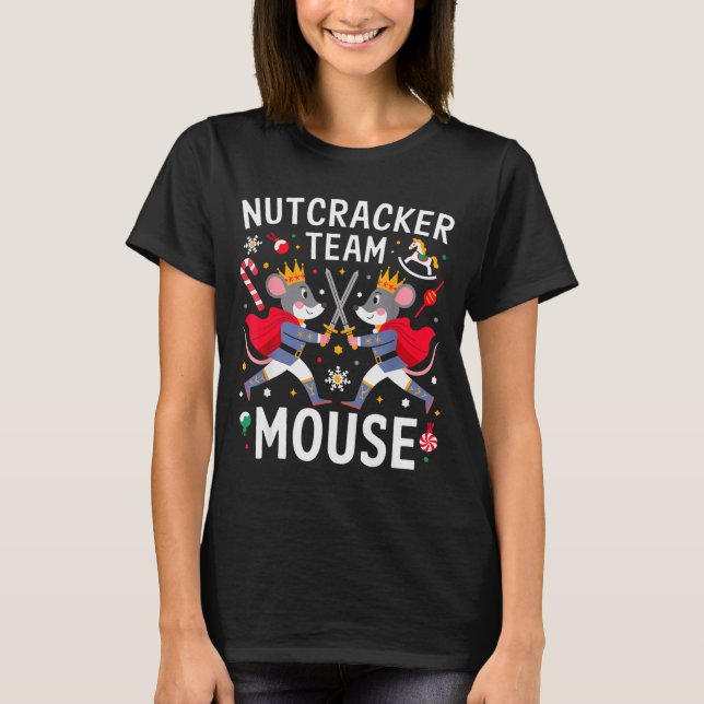 T-shirt de l'équipe de souris Casse-Noisette Danse (Devant)