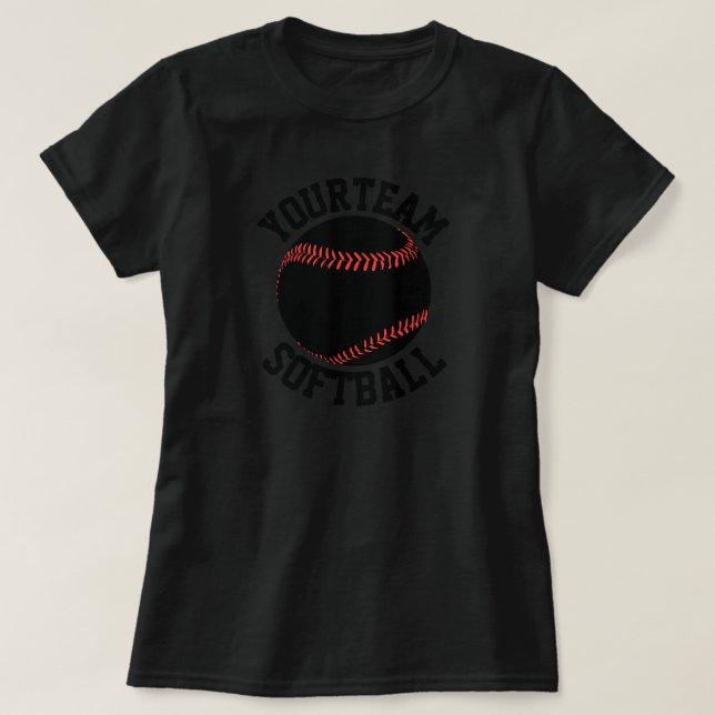 T-shirt de l'équipe féminine de softball sur mesur (Design devant)