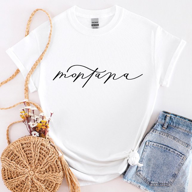 T-shirt de l'État de Montana Script (Créateur téléchargé)
