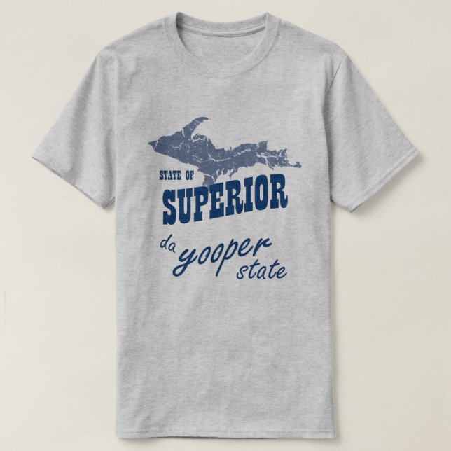 T-shirt de l'état de Yooper supérieur Michigan (Design devant)
