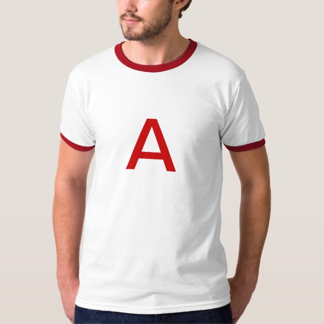 T-shirt de lettre d'écarlate (Devant)