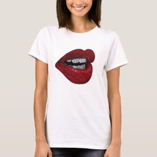 T-SHIRT DE LÈVRES DE PARTIES SCINTILLANTES