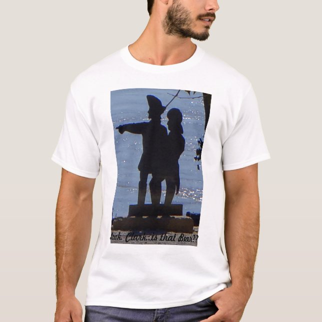T-shirt de Lewis et de Clark, trouvant la bière (Devant)
