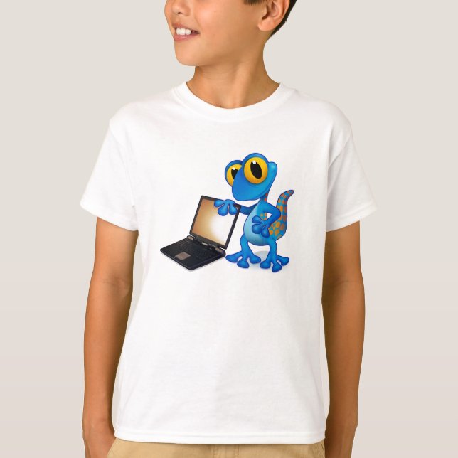 T-shirt de lézard d'ordinateur portable (Devant)