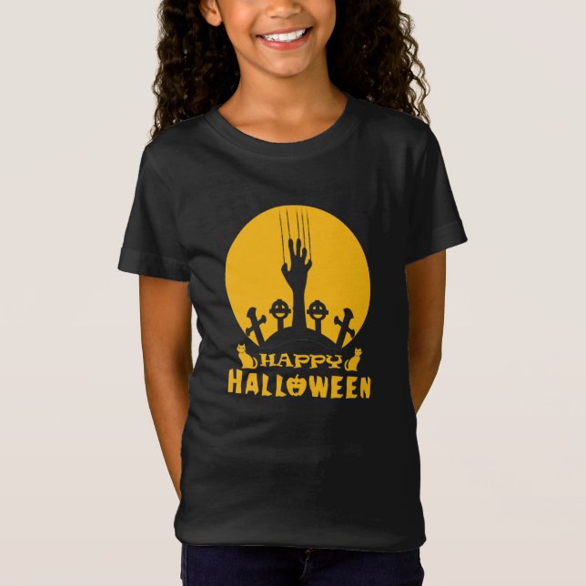 T-shirt de l'Halloween à la main de squelette (Devant)