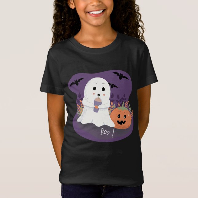 T-shirt de l'Halloween Ghost Enfant mignon (Devant)