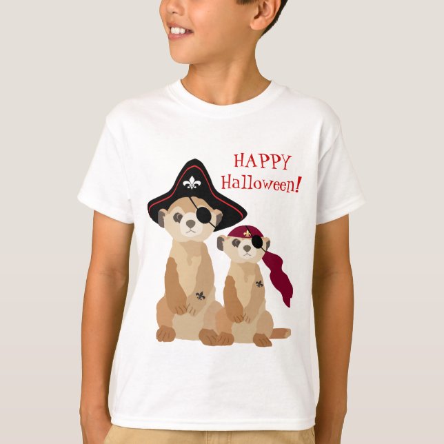 T-shirt de l'Halloween mignon : Meerkats en tenue  (Devant)