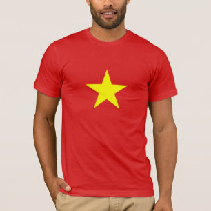 T-shirt de l'homme rouge du drapeau vietnamien