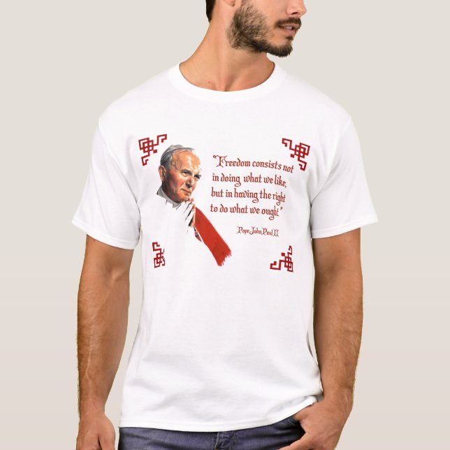 T-shirt de liberté de Pape Jean Paul II (Devant)