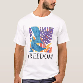 T-shirt de liberté - Tee graphique en gras pour au