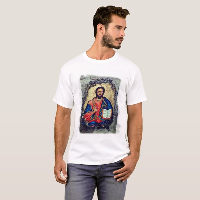 T-shirt de l'icône orthodoxe Jésus-Christ (Devant entier)