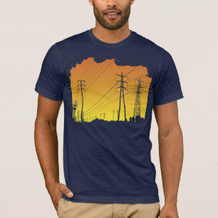 T-shirt de lignes électriques