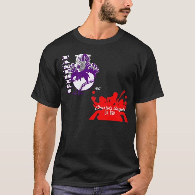 T-shirt de Lil Bro de panthères de base-ball de (Devant)