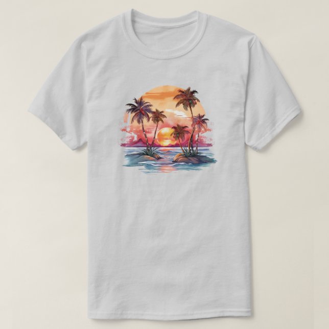 T-shirt de l'île tropicale (Design devant)