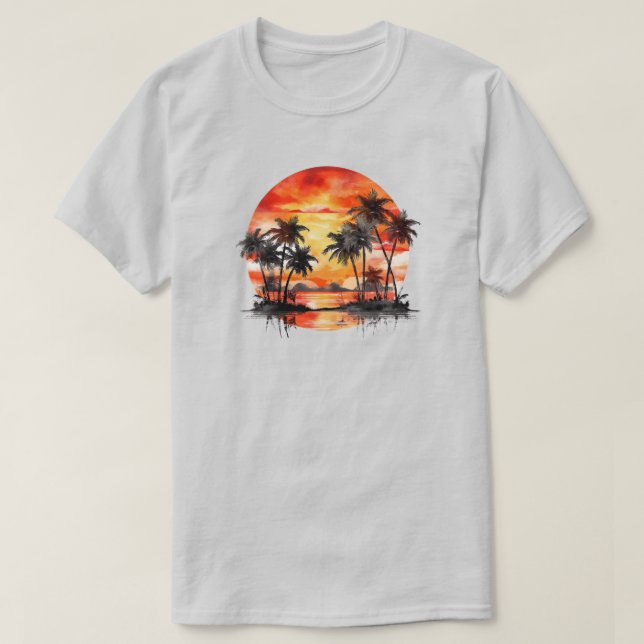 T-shirt de l'île tropicale (Design devant)