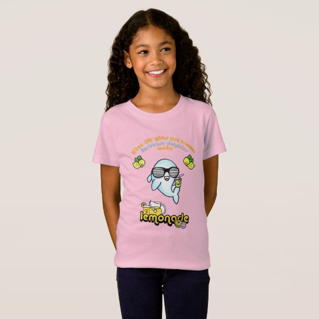 T-shirt de limonade rose pour filles (Devant entier)