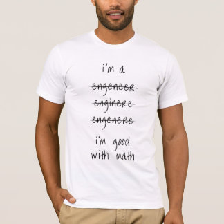 T-shirt de l'ingénieur mal orthographié