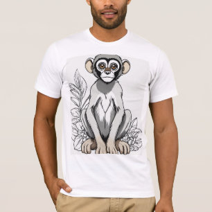 T-Shirt de livre de coloriage de singe Vervet pour