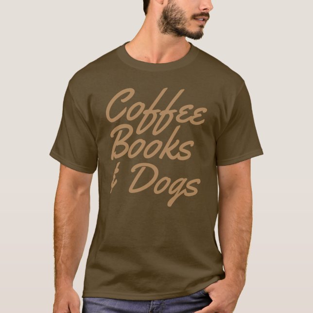 T-shirt de livres et "de chiens de café" (Devant)