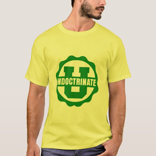T-shirt de logo du jaune "endoctrinez U" (Devant)
