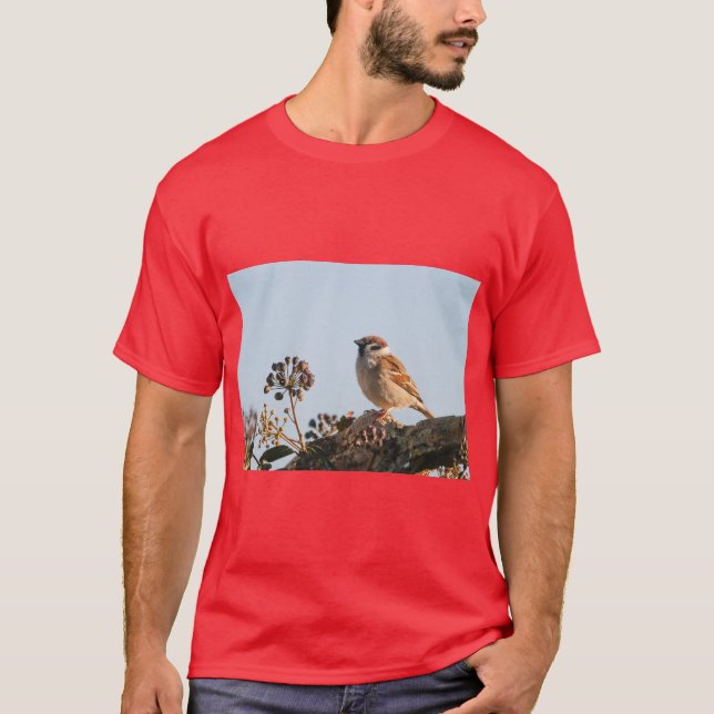 T-shirt de l'oiseau moineau joyeux (Devant)