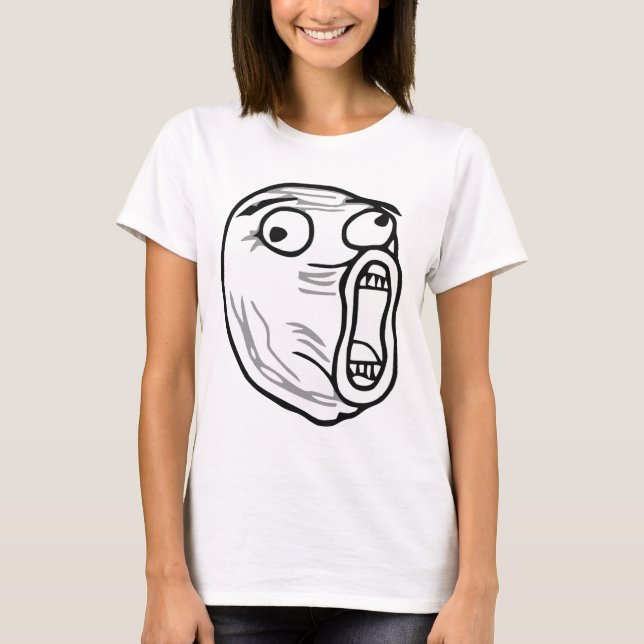 T-shirt De LOL de rire visage bruyant Meme de rage (Devant)