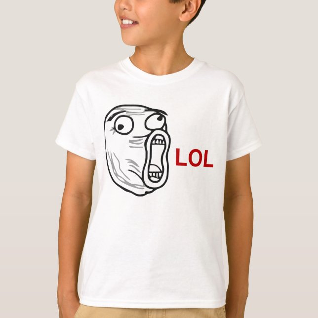 T-shirt De LOL de rire visage bruyant Meme de rage (Devant)