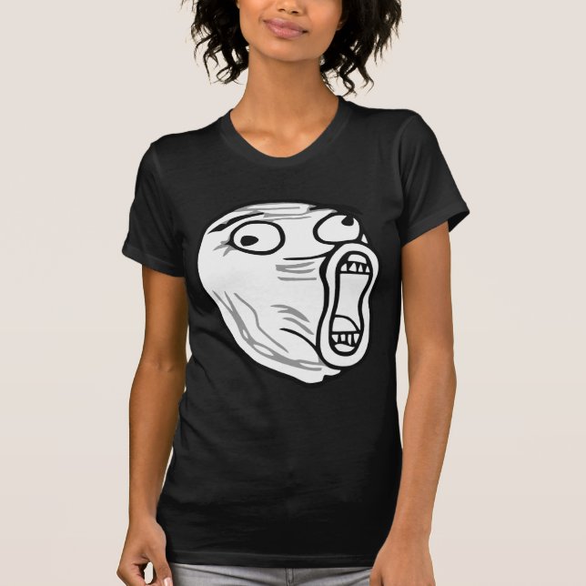 T-shirt De LOL de rire visage bruyant Meme de rage (Devant)