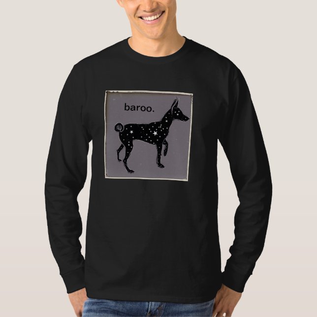 T-shirt de long-douille de baroo de basenji (Devant)