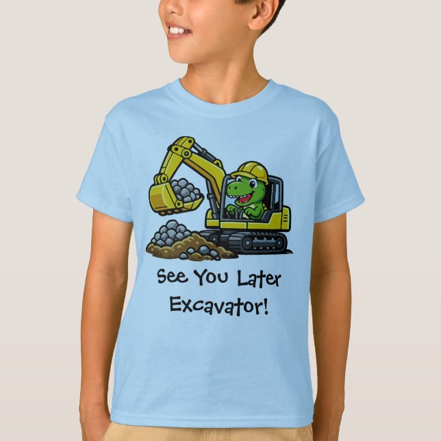 T-shirt de l'opérateur de pelleteuse de constructi (Devant)