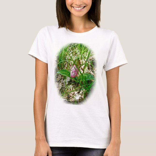 T-shirt de l'orchidée sauvage Lady Slipper (Devant)