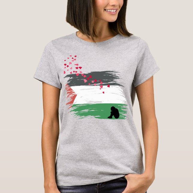 T-shirt de l'orphelin palestinien – Chagrin d'enfa (Devant)