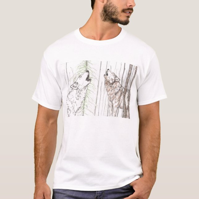 T-shirt de loup de communication (Devant)