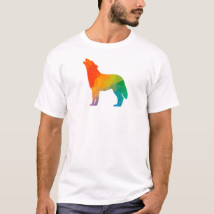 T-shirt de loup géométrique