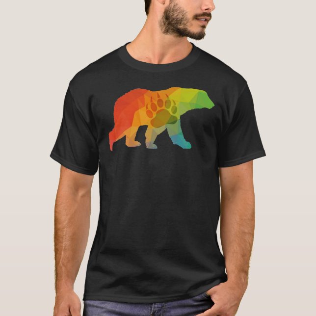 T-shirt de l'ours géométrique (Devant)