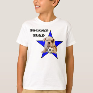 T-shirt de lumière de chiot de bouledogue d'étoi