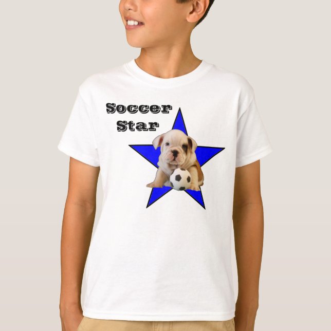T-shirt de lumière de chiot de bouledogue d'étoile (Devant)