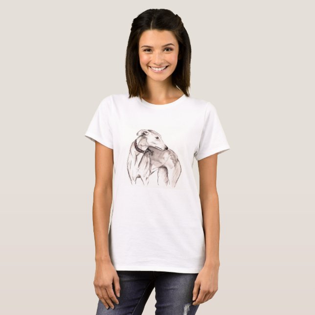T-shirt de Lurcher de lévrier (Devant entier)
