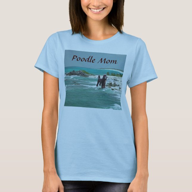 T-shirt de maman de plage de caniche (Devant)