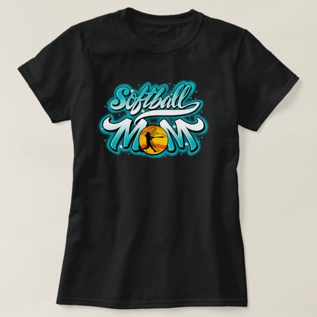 T-shirt de maman softball (Design devant)