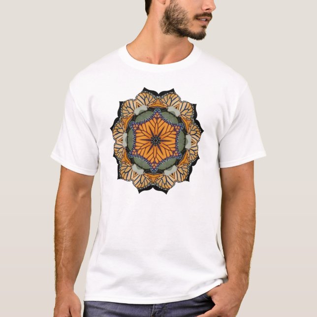 T-shirt de mandala de papillon de monarque (Devant)